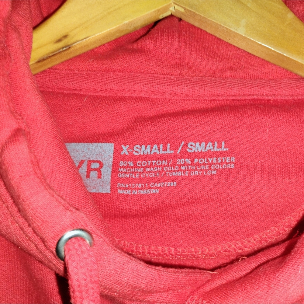 YR Young & Reckless Red Women's Hoodie Pullover Sweater Size XS/S Logo - Picture 5 of 6